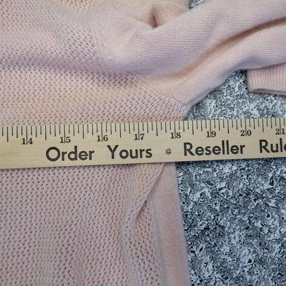 Dana Buchman Womens Sweater Lg Cashmere Turtleneck Cable Knit Pink Preppy Winter - Picture 9 of 12